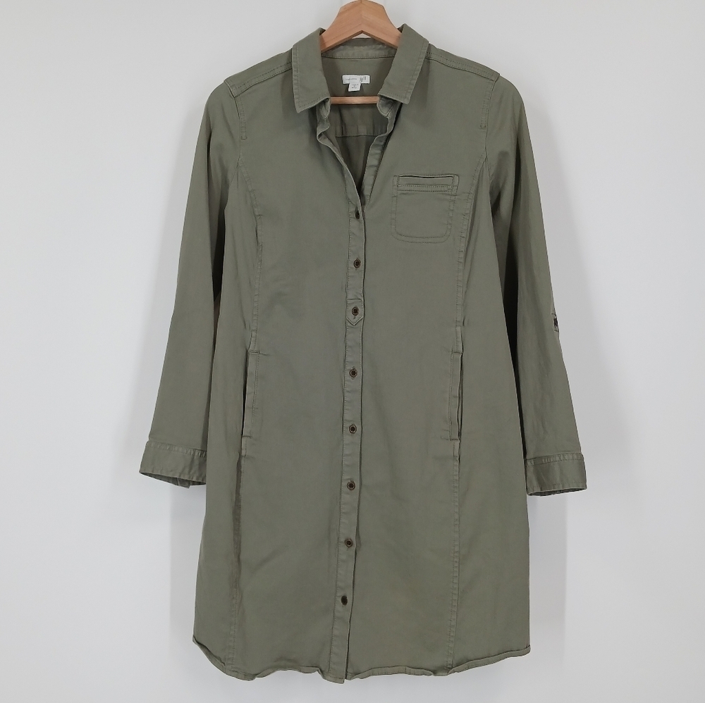 J Jill Live-In Chino Shirt Dress